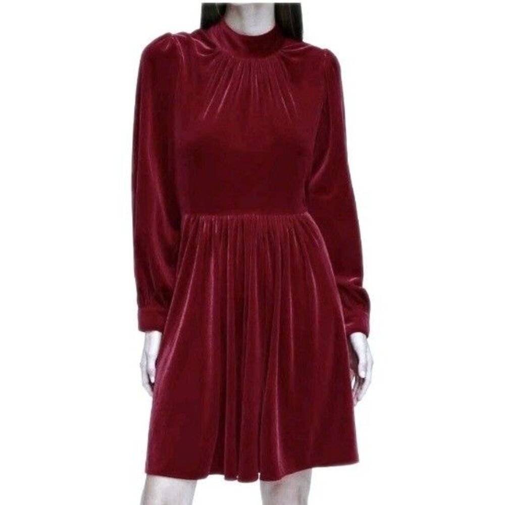 Calvin Klein NWT Women's Velvet Burgundy Mini Dress Size 4 parties Special Occas